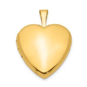 1/20 14K Gold Filled Polished & Satin Small 15mm Heart 2 Frame Locket